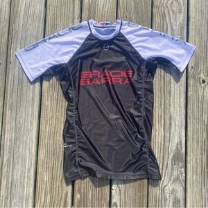 GRACIE BARRA Jiu Jitsu Short Sleeve Rash Guard BLACK &WHITE UNISEX Size Small